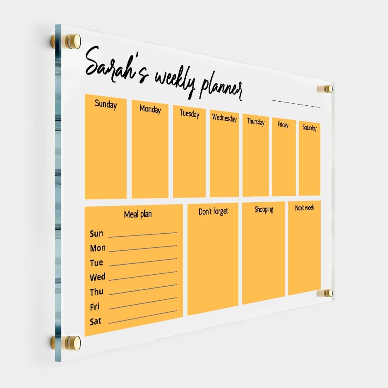 Acrylic Family Planner Wall Calendar – Personalized Calendar 2024, Personalized Dry Erase Board, Dry Erase Calendar, Monthly Weekly Calendar,