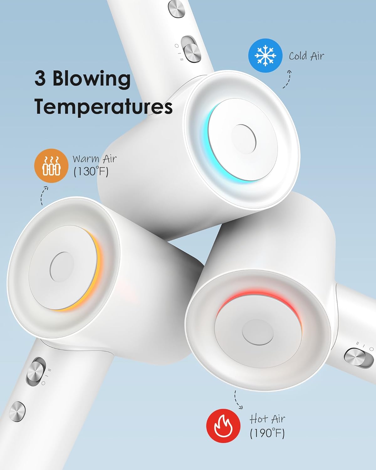 zhiyangfei – Secador de pelo, secador de iones negativos para mujeres y hombres, motor sin escobillas de 110, 000 RPM, 3 ajustes de calor, boquilla