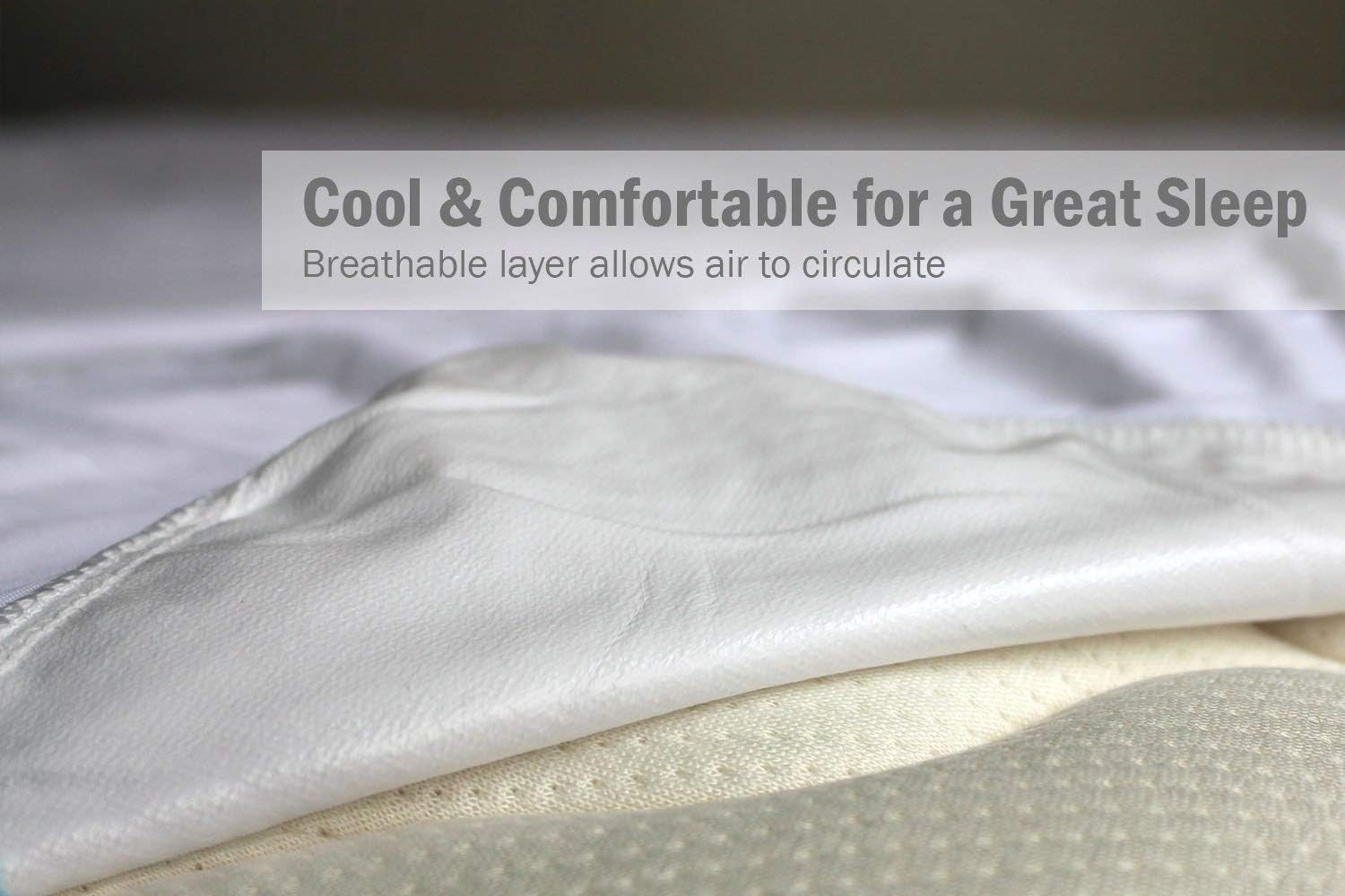 Protector impermeable algodón de colchón, ajustable - Imagen 3