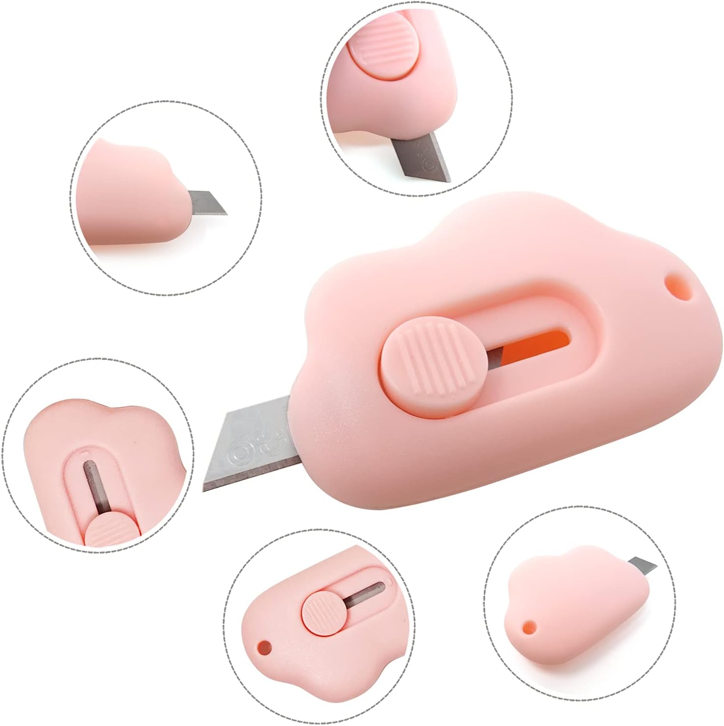 Honbay 6 Uds. Creative Cute Cloud Mini Utility Cuchillos Portátiles Cuchillo de Arte Retráctil Cuchillo de Sobre Abrecartas Abrecartas Cartón Caja