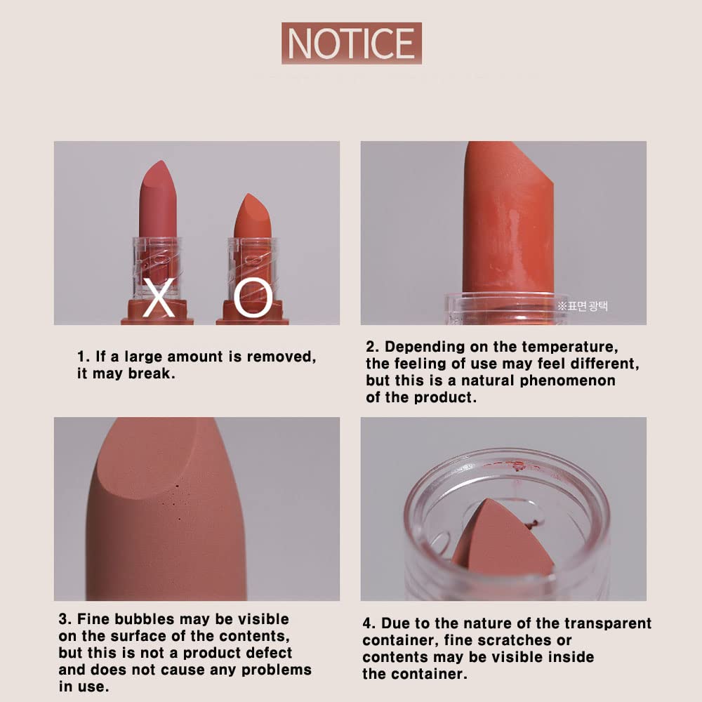 BBIA Last Powder Lipstick Series1 – Lápiz labial mate en polvo, cobertura completa, acabado mate que no se seca, textura de terciopelo sin peso,