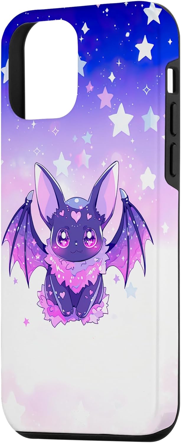 Funda para iPhone 12 mini Kawaii Pastel Goth Lindo y espeluznante Murciélago Ribcage