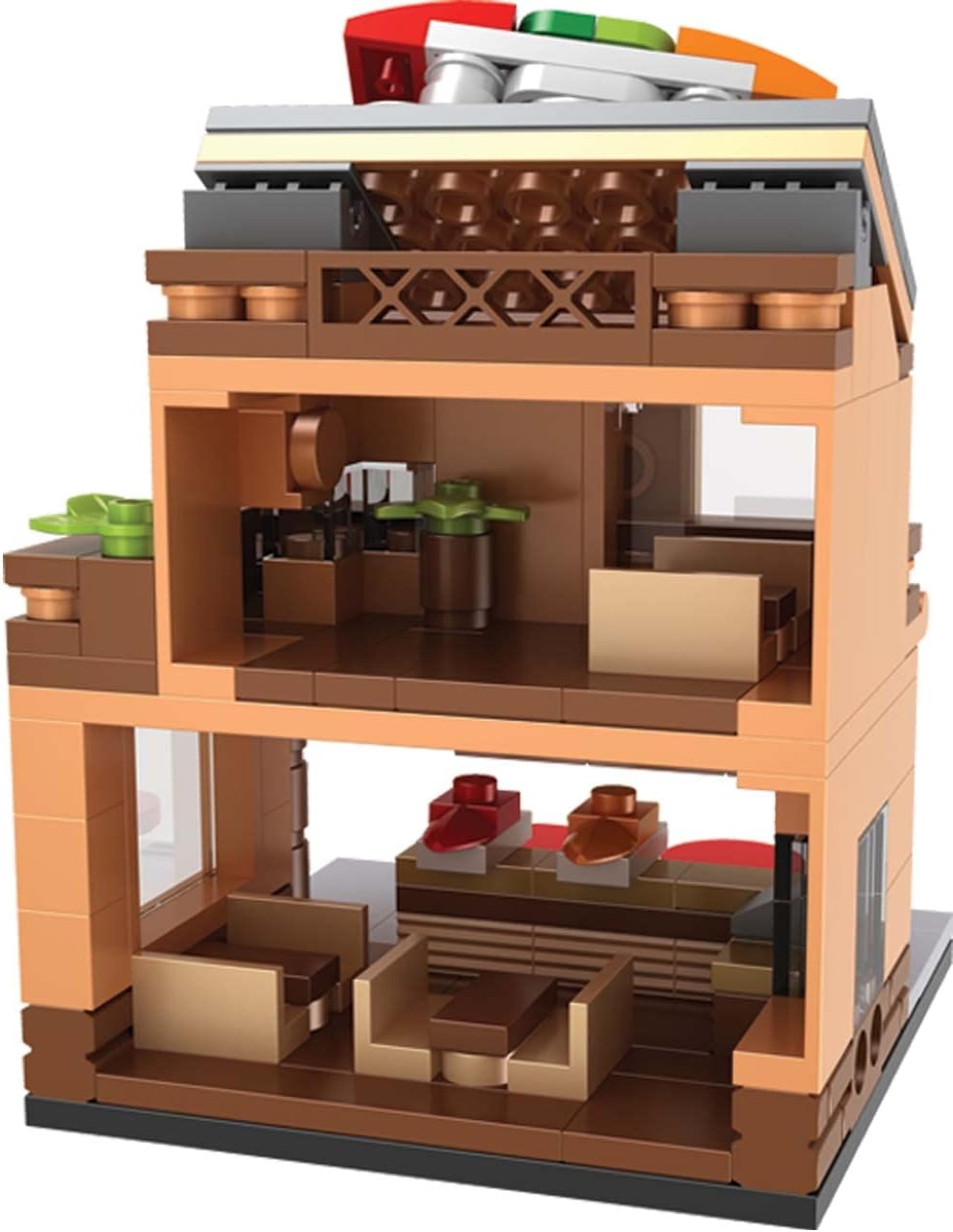 Exclusiva barra de carrito de sushi Mini City  Modelo de diseño personalizado  Compatible con Lego y otras marcas importantes de bloques de
