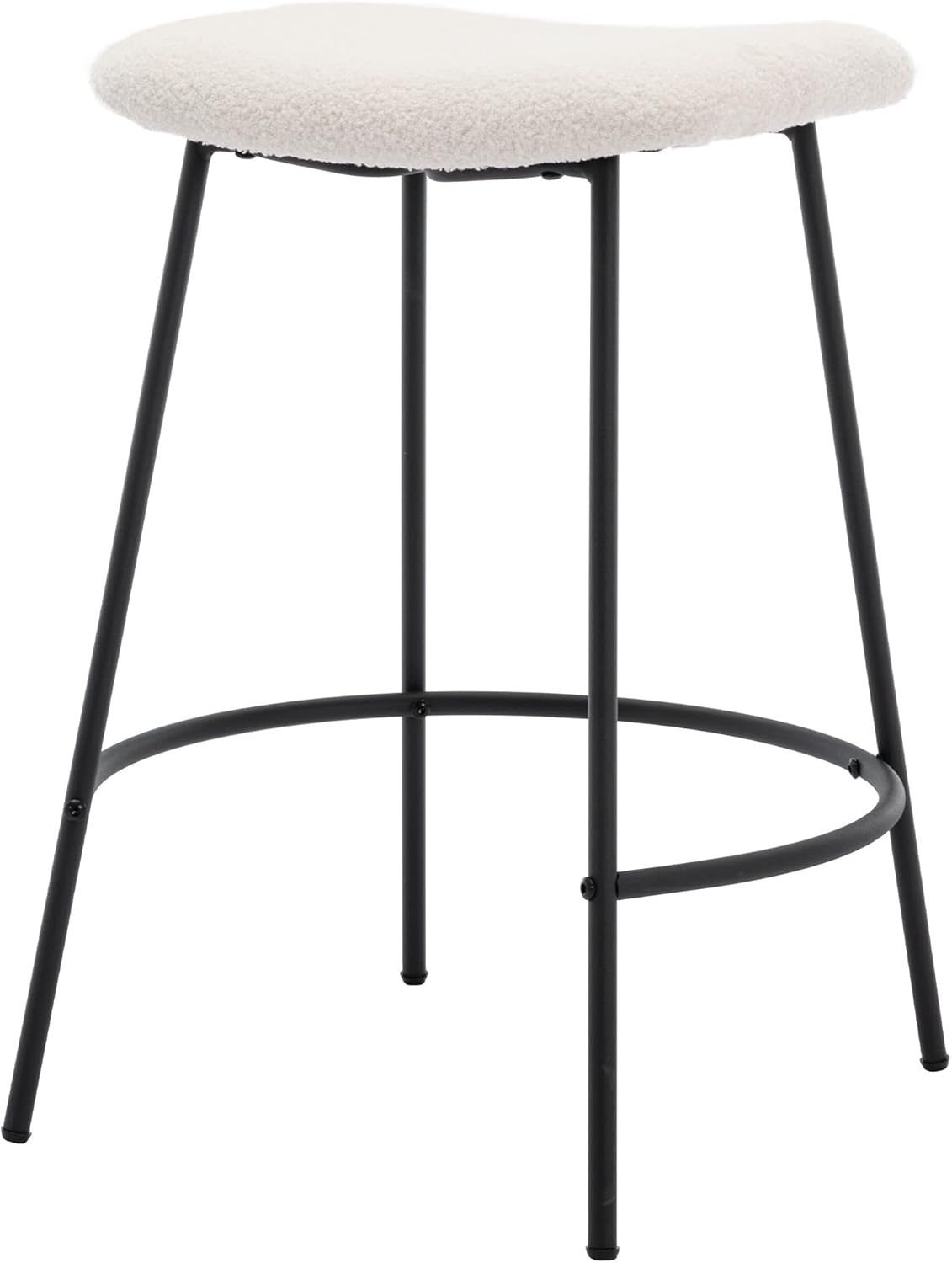 DM Furniture Juego de 4 taburetes de bar de altura de mostrador de 25.5 pulgadas, modernos taburetes de bar tapizados sin espalda, taburetes de bar