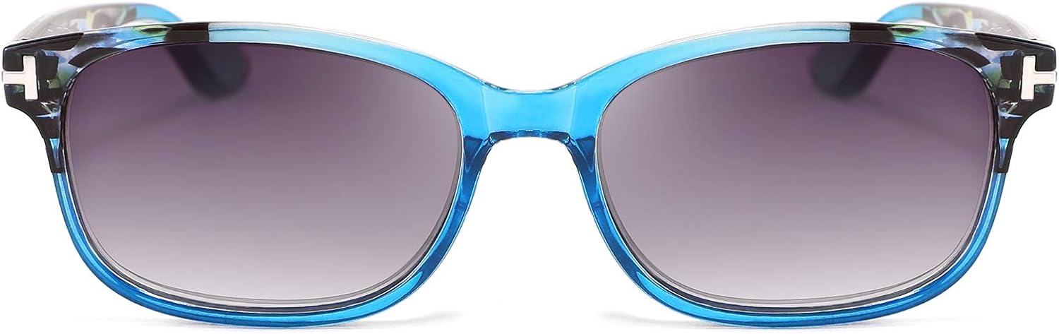 WANWAN Gafas de sol cuadradas vintage para mujeres y hombres, lector con bisagras de resorte