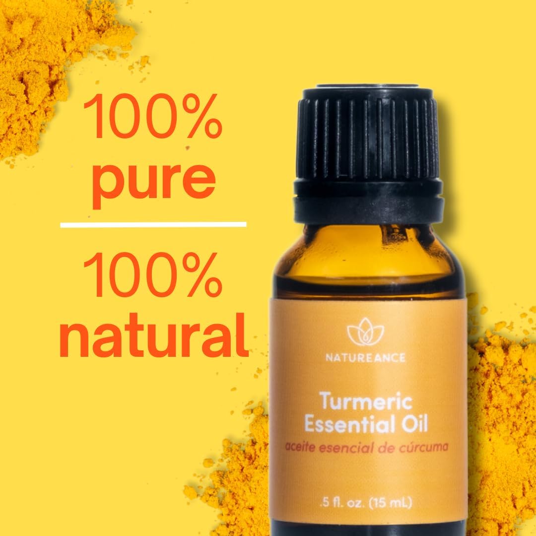 Aceite esencial de cúrcuma (0.5 fl oz), 100% puro y natural, aceite esencial de grado terapéutico