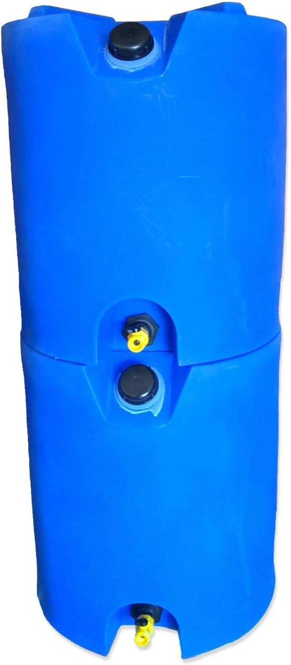 Tanque de almacenamiento de agua de emergencia apilable de 30 galones, 2 tanques y kit de tratamiento de agua, plástico de grado alimenticio sin
