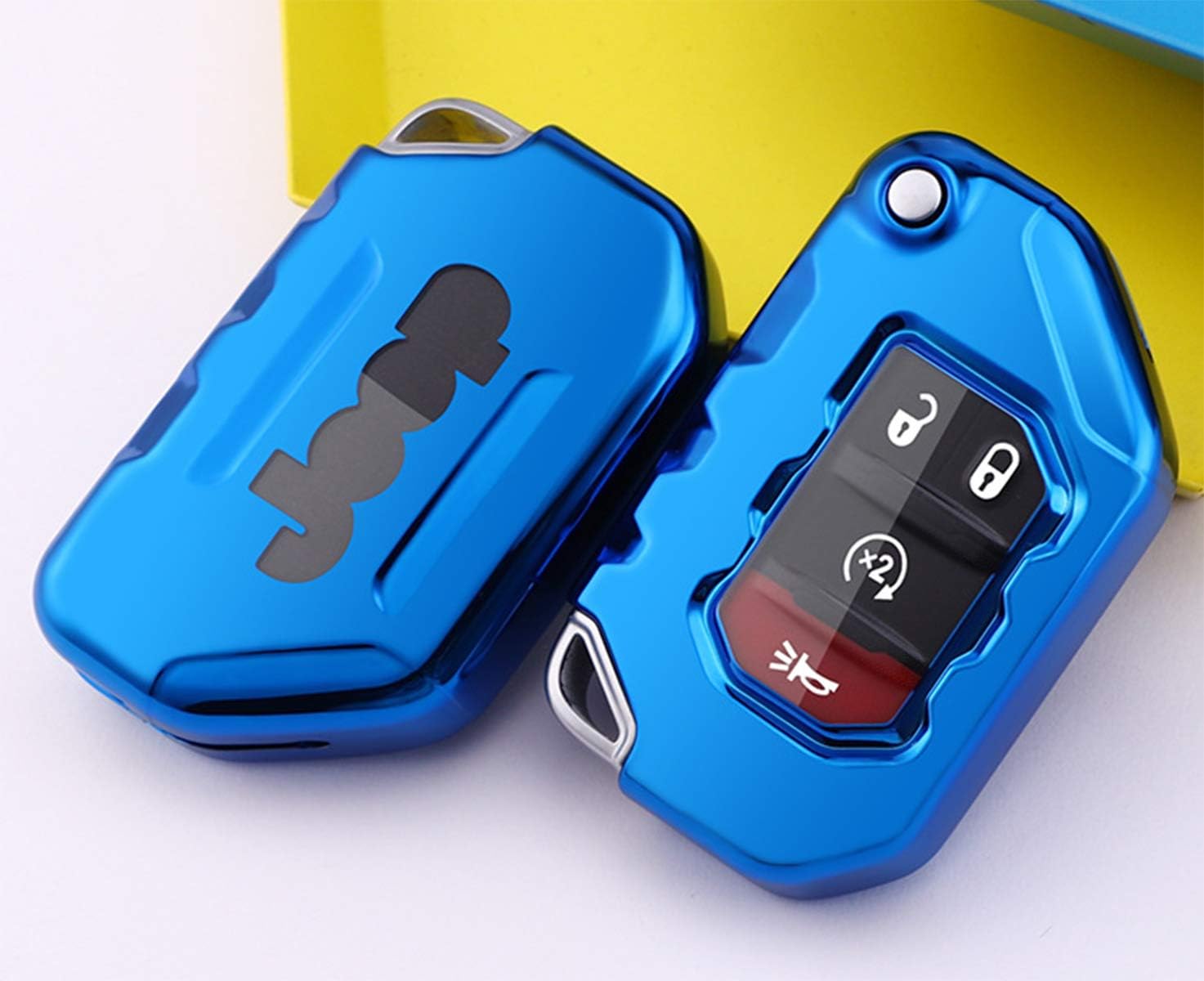 Funda para llavero para Jeep, protección completa, TPU suave, compatible con Jeep Wrangler JL JLU Rubicon 2018 2019 2020 2021 Jeep Gladiator JT