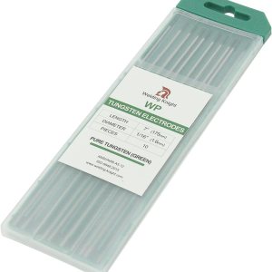 Electrodos de tungsteno para soldadura TIG, tungsteno puro, 116 x 7 pulgadas (verde, WP), paquete de 10 unidades Electrodos de tungsteno para soldadura TIG, tungsteno puro, 116 x 7 pulgadas (verde, WP), paquete de 10 unidades