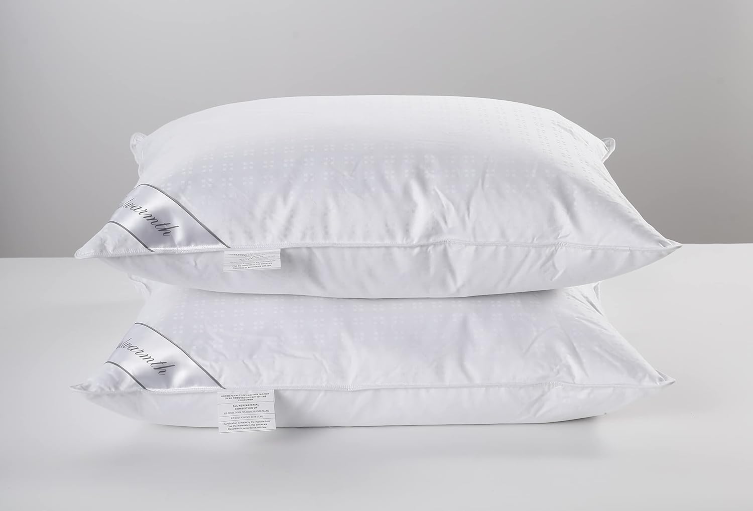 Juego de 2 almohadas de plumón de ganso natural y plumas, juego de 2 almohadas suaves 100% algodón suave, tamaño Queen de 20 x 30 pulgadas