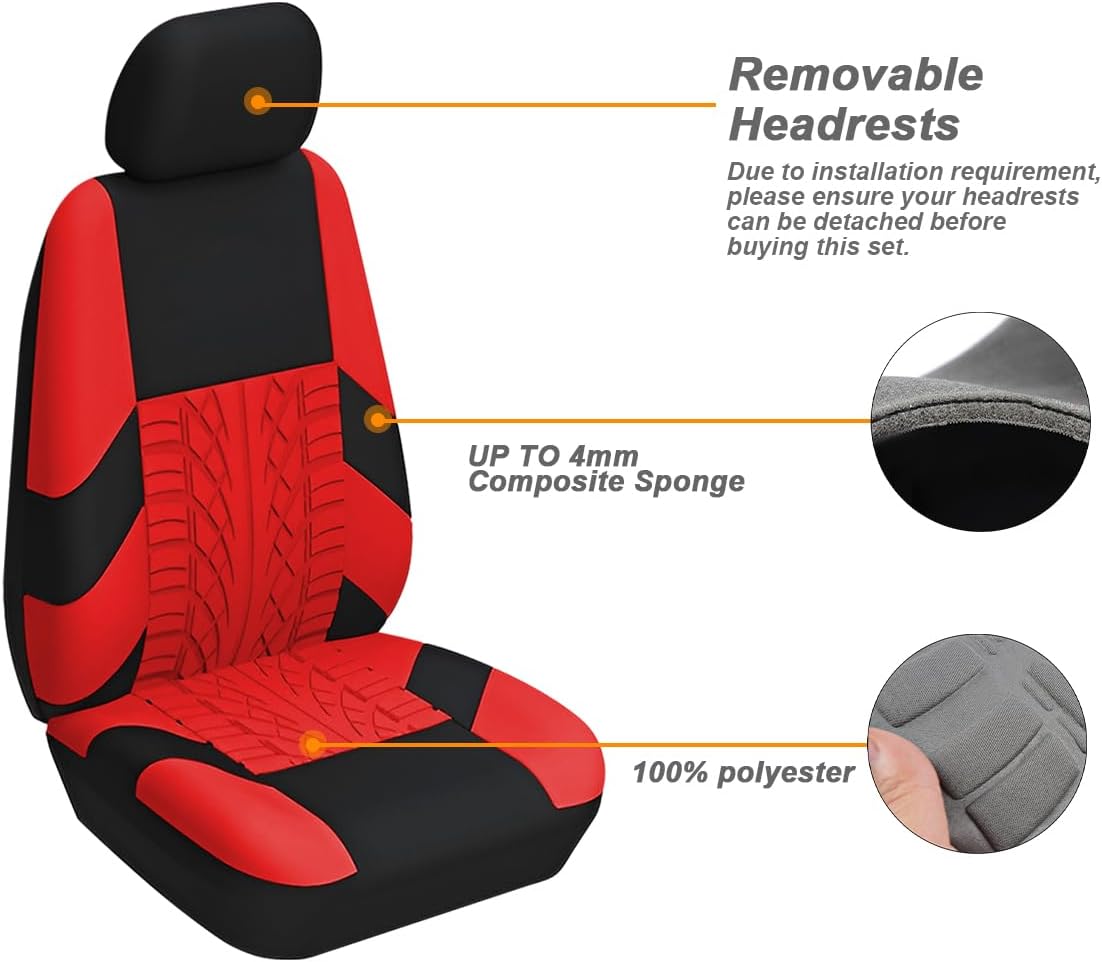 Moly Magnolia Juego completo de fundas de asiento de automóvil, antideslizantes, divididas y transpirables, impermeables, de poliéster, accesorios
