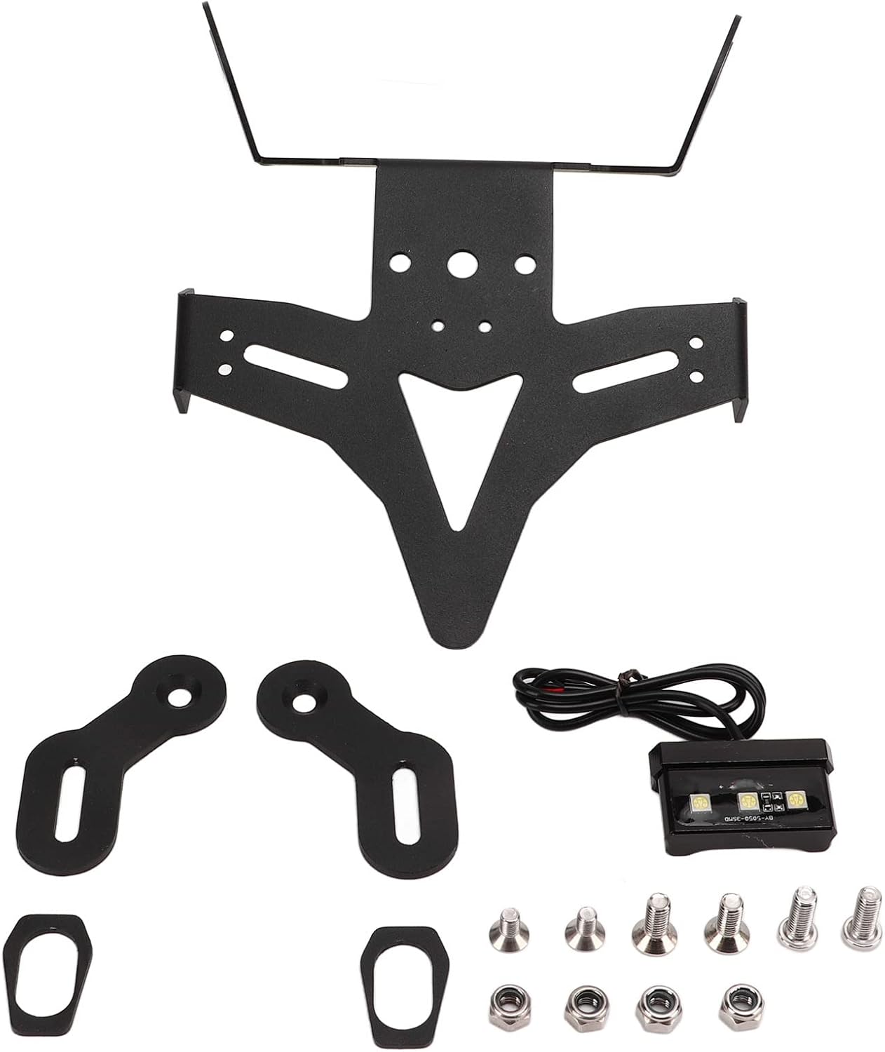 Yctze Soporte de placa trasera de motocicleta con ensamblajes de luz trasera powersports Soporte de placa de matrícula de motocicleta Ho
