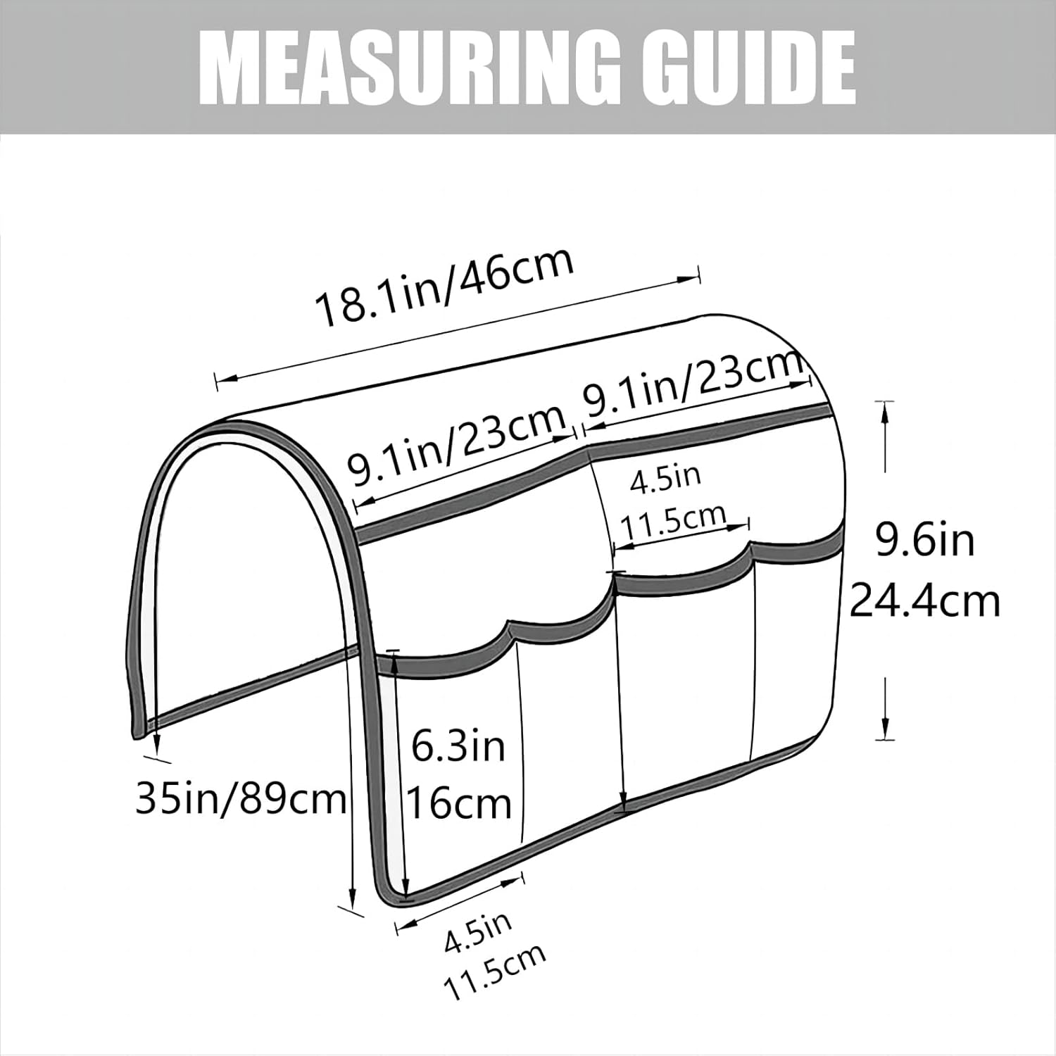 Juego de 3 fundas impermeables para sofá reclinable, funda para reposabrazos y reposacabezas con 6 bolsillos de almacenamiento, protector acolchado