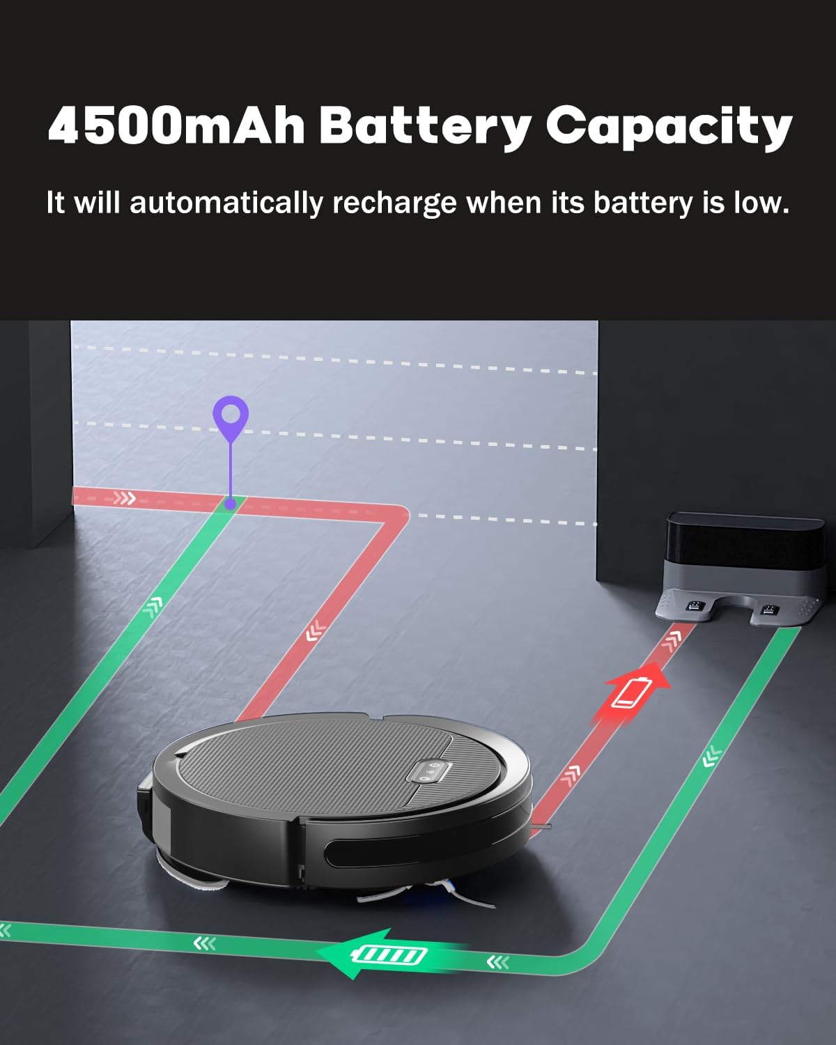 Robot aspirador y trapeador, 5000 Pa Robot Vaccum, WiFiBluetoothAlexaAppControl remoto, Aspiradora robótica con control de voz, autocarga, ideal