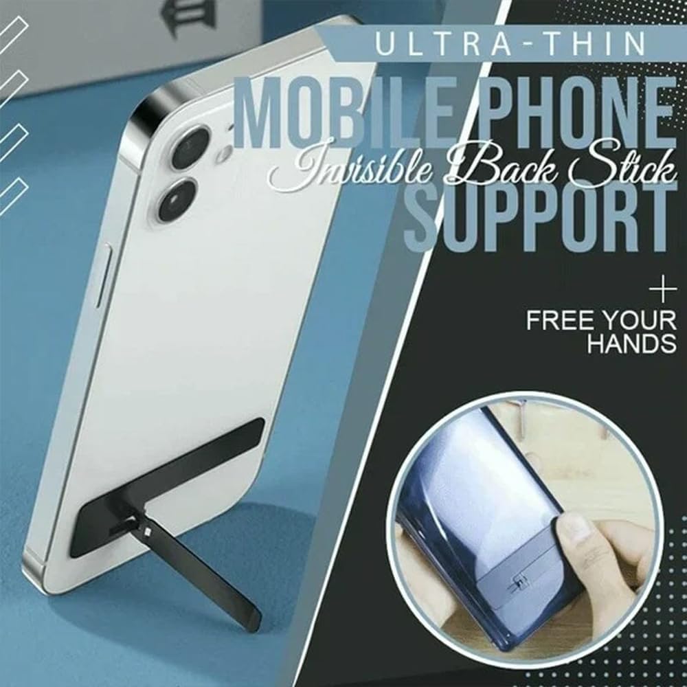 KCRPM Soporte invisible ultrafino para teléfono celular, soporte plegable e invisible para teléfono celular, soporte de metal portátil para