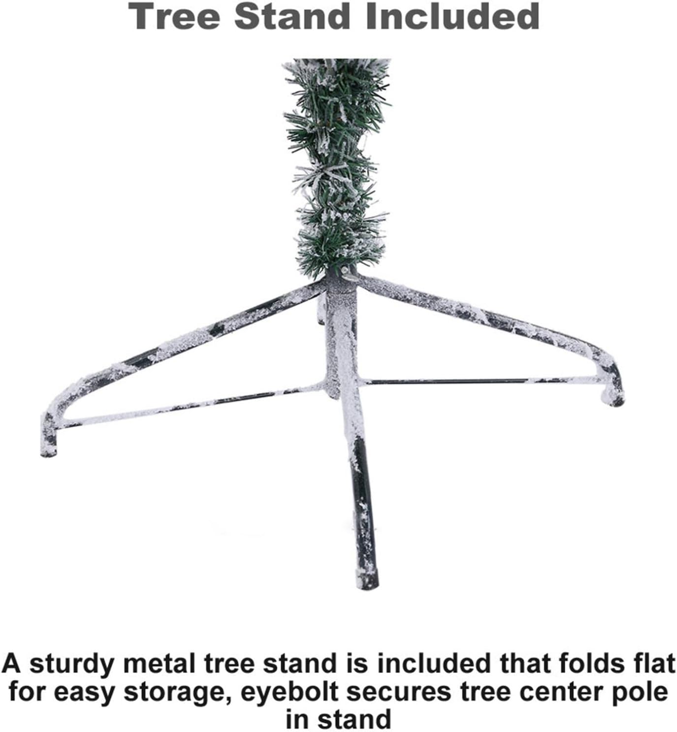 Decoración navideña árbol de Navidad artificial flocado de 7.5 pies, árbol de lápiz de Navidad, decoración del hogar de vacaciones para fiestas,
