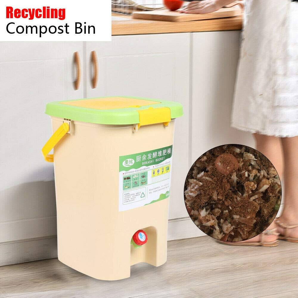 Contenedor de compostaje de interior de 21L, reciclador de alimentos Upthehill y contenedor de compost de cocina, contenedor de compostaje para