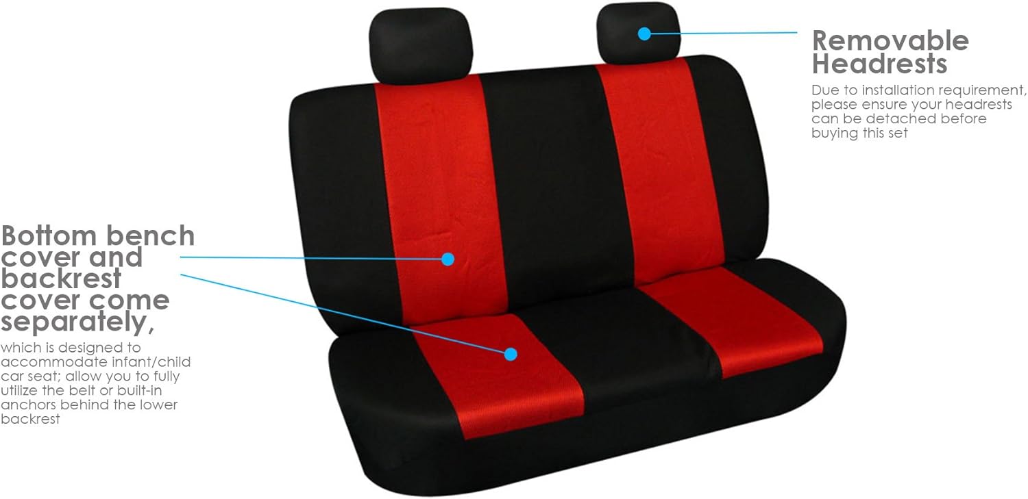 TLH – Juego de fundas clásicas de asiento de tela, ajuste universal para coche, camión, todoterreno