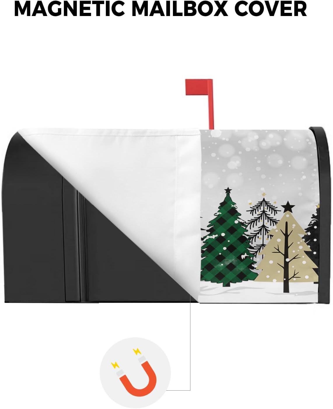 Fundas magnéticas para buzón de árbol de Navidad, diseño de árbol de Navidad, copo de nieve de invierno, para jardín, patio, decoración al aire