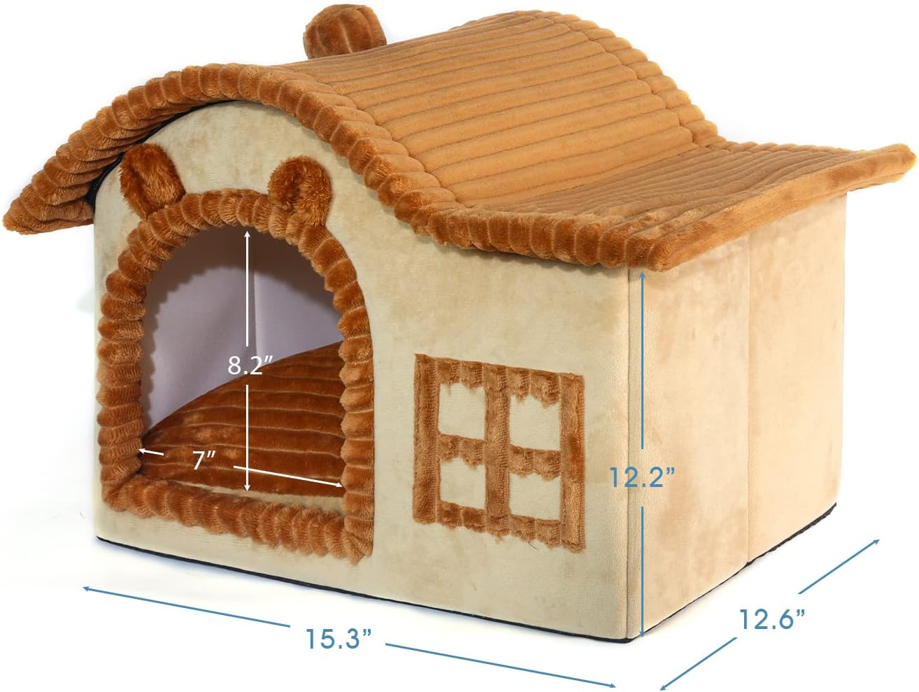 Jiupety Casa de gato para gato, chimenea para gatos de interior, suficiente espacio interior, casa de gatito para gatos de 3 a 7 libras, casa de