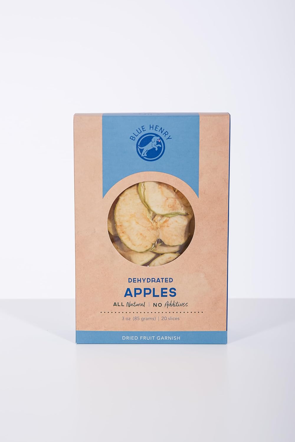 BlueHenry Rebanadas deshidratadas de manzana, 3 onzas, más de 20 chips de manzana, hechas en Estados Unidos, totalmente naturales, veganas, sin