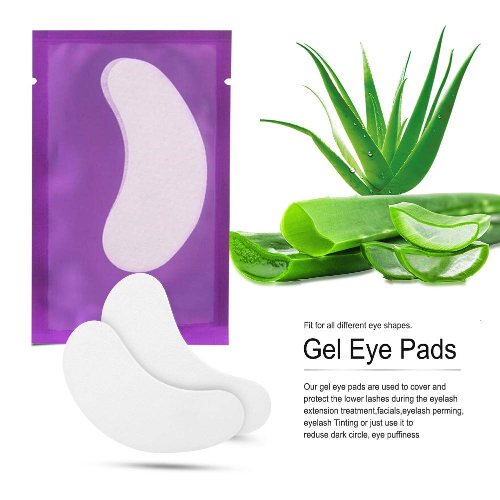 100 pares de parches de gel para extensiones de pestañas, extensiones de pestañas, hidrogel debajo de los ojos, suministros de máscara de ojos de