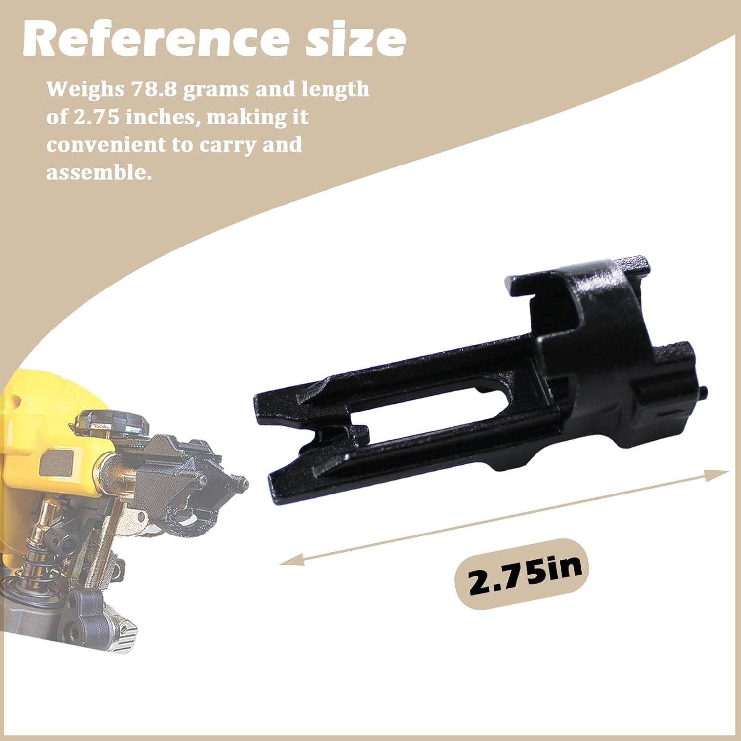 45RN-VSA Punta de adaptador de revestimiento de vinilo para clavadora DeWalt DW45RN DW45RN-CA, kit de clavadora de revestimiento con resorte.