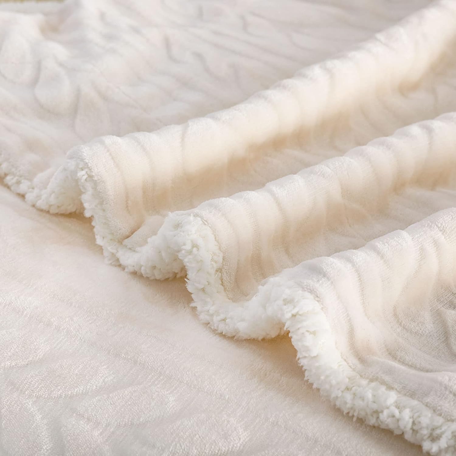 Exclusivo Mezcla Manta de cama de forro polar Sherpa de tamaño individual, mantas cálidas de terciopelo reversible para cama, sofá, 90 x 66