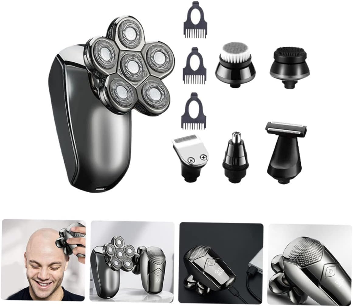FOMIYES 6 Sets Electric Shaver Beard Trimmer Nose Hair Clipper Facial kit Electric Body Shaver Men Body Shaver Hair Clippers kit Waterproof Shaver