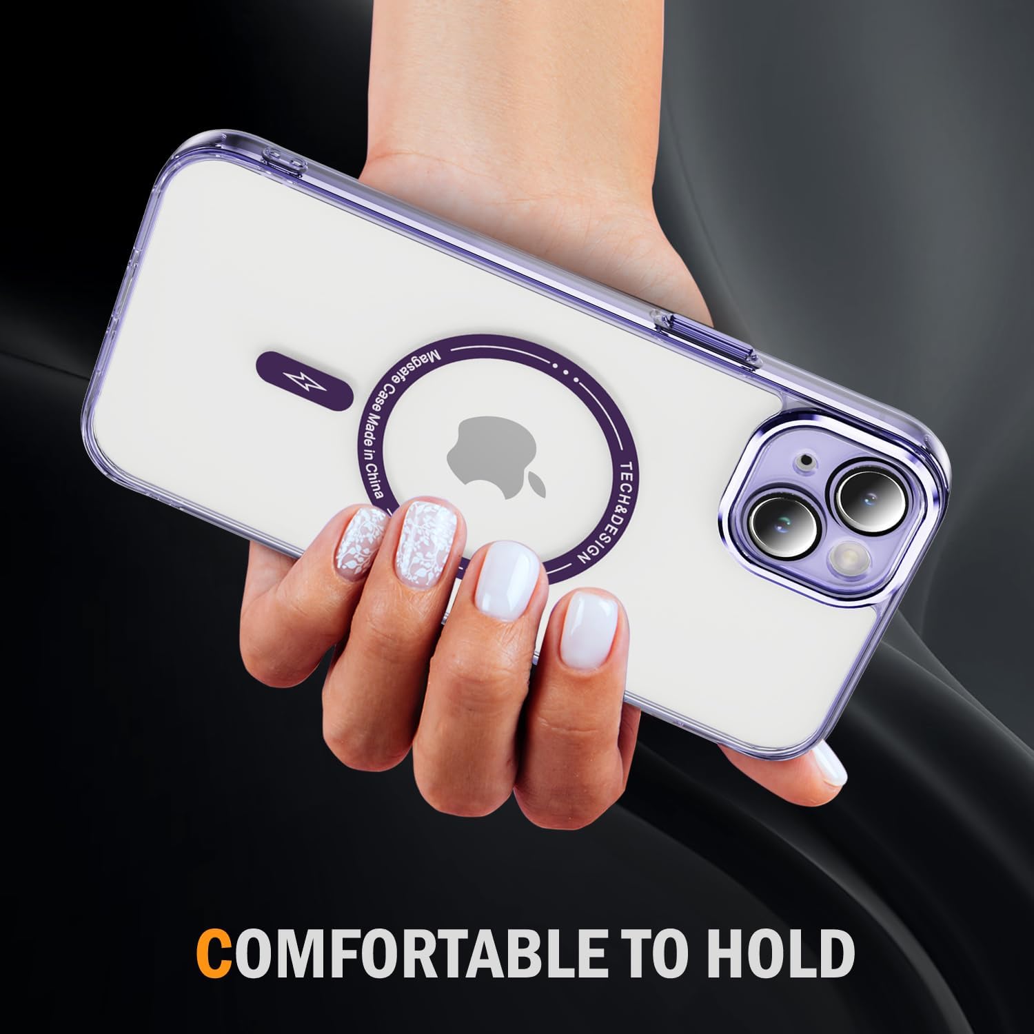 Funda para iPhone 15 Plus con protector de pantalla compatible con MagSafe Diseño transparente magnético Anti amarillamiento Antideslizante Bonita