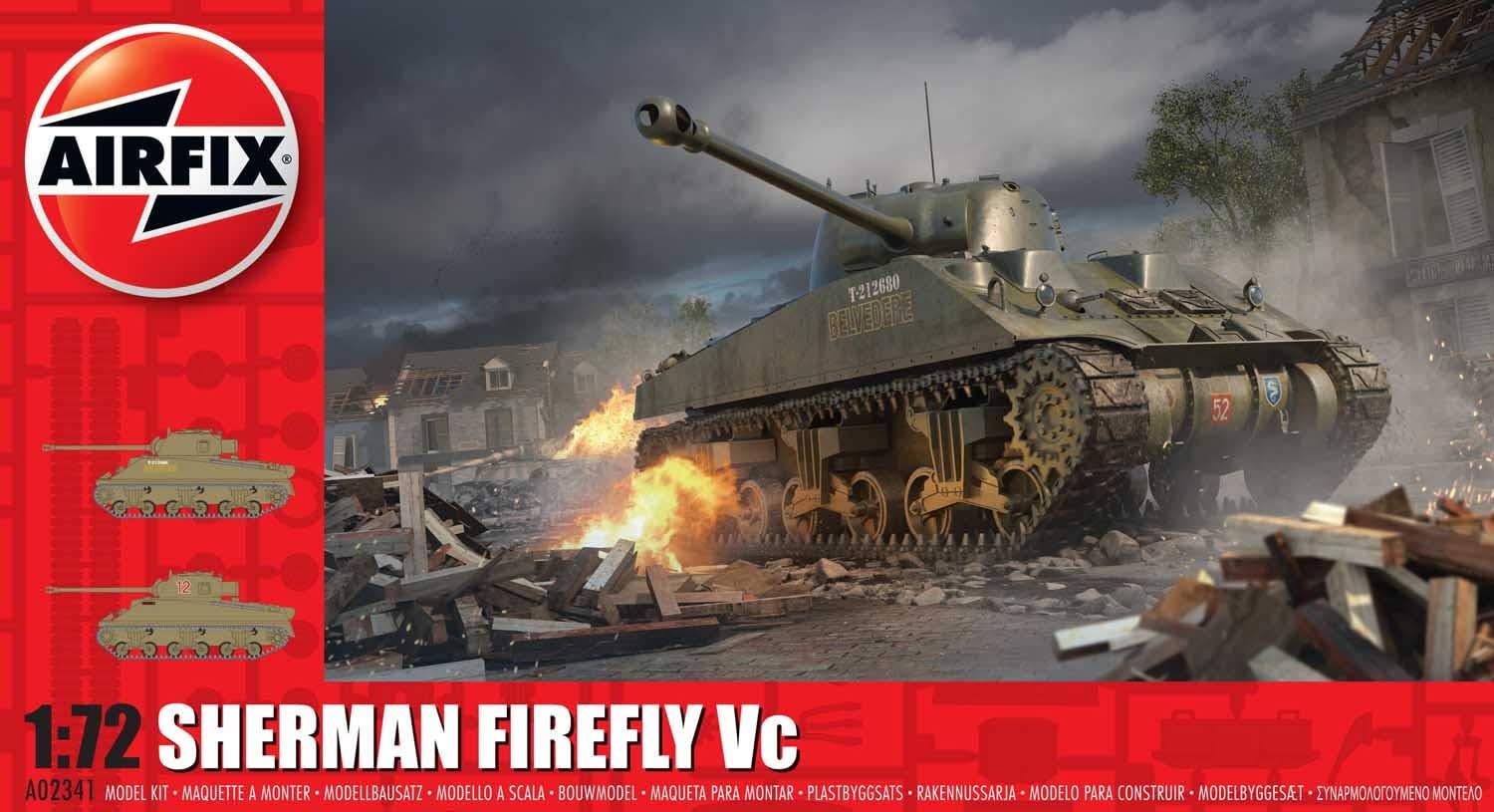 Airfix Sherman Firefly 172 WWII – Kit de modelo de tanque militar de plástico A02341, pequeño