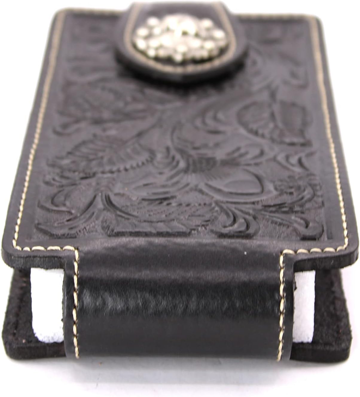 West Star – Funda universal de piel para teléfono celular, con cierre magnético, 7 x 3.25 pulgadas, 341B, caballo BK