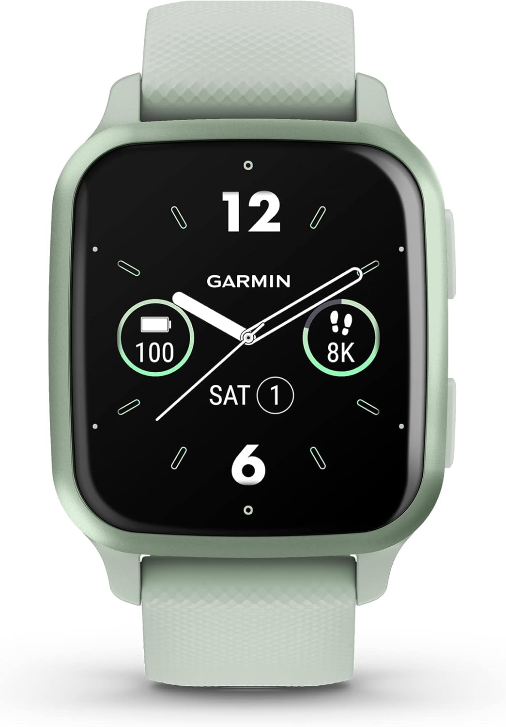 Garmin Reloj inteligente Venu Sq 2 GPS, monitoreo de salud durante todo el día, batería de larga duración, pantalla AMOLED, menta fría (renovado)