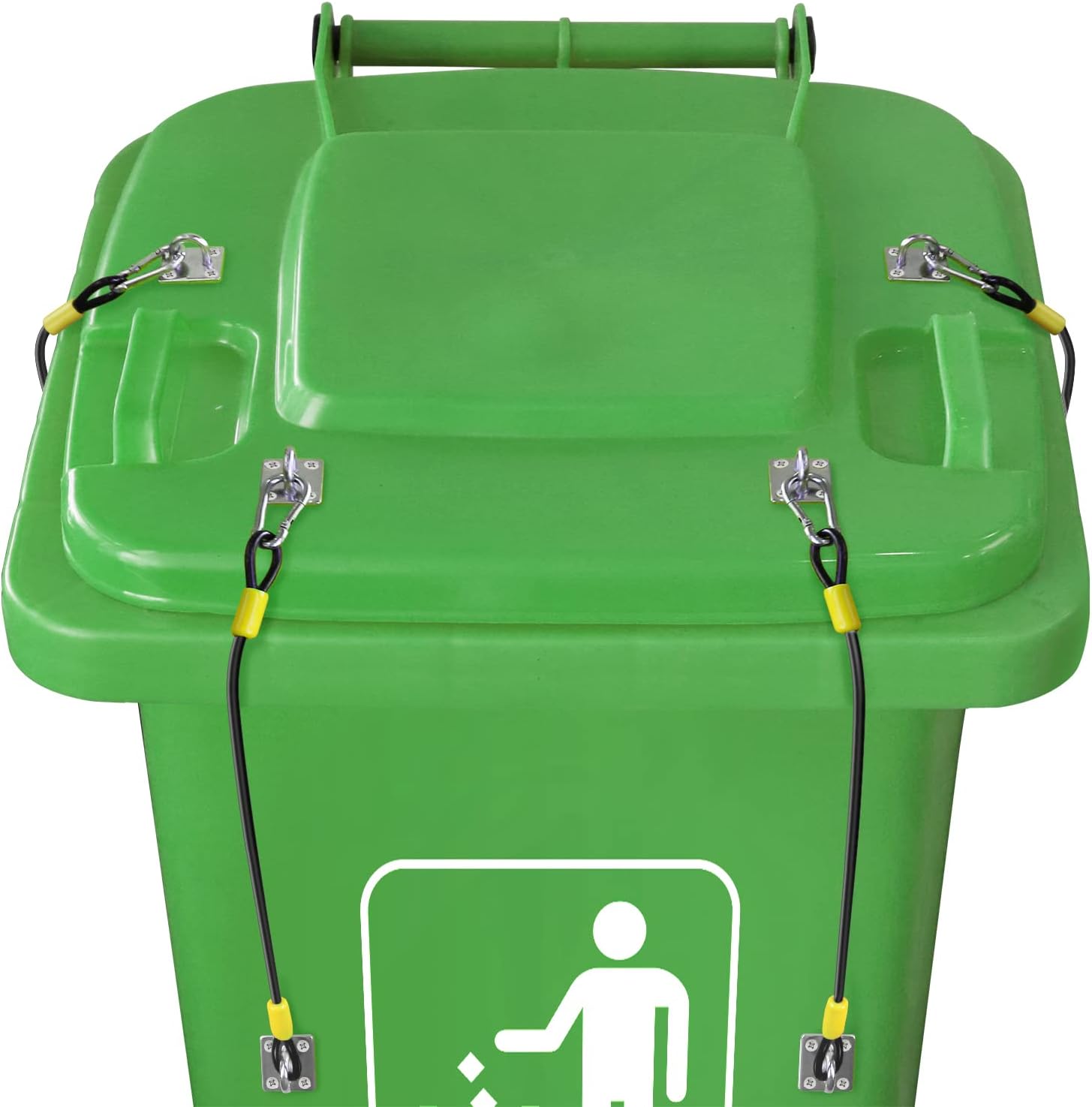 Cerradura de tapa de bote de basura, cerraduras para botes de basura para animales, bloqueo de tapa universal de metal para latas de basura al aire