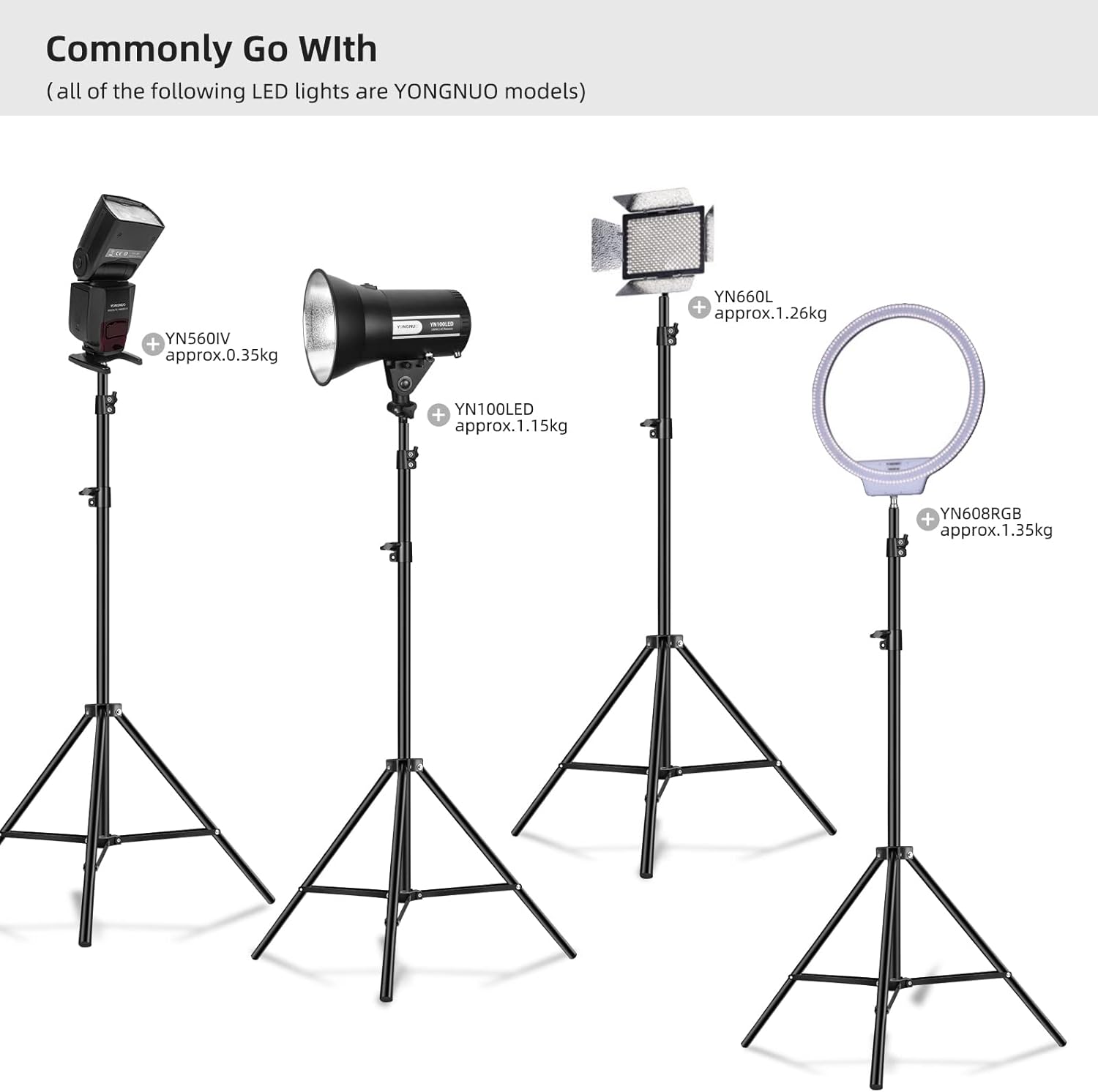 YONGNUO YN360III PRO – Barra de luz LED con soporte de luz de 110 pulgadas, luz de hielo con control remoto táctil de 2.4G, CRI a todo color RGB
