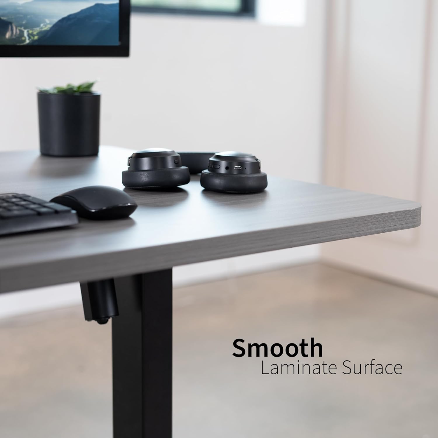 VIVO DESK-TOP48-30G – Mantel universal de una pieza de 48 x 30 pulgadas para marcos de escritorio estándar y sentados a pie, altura ajustable, color