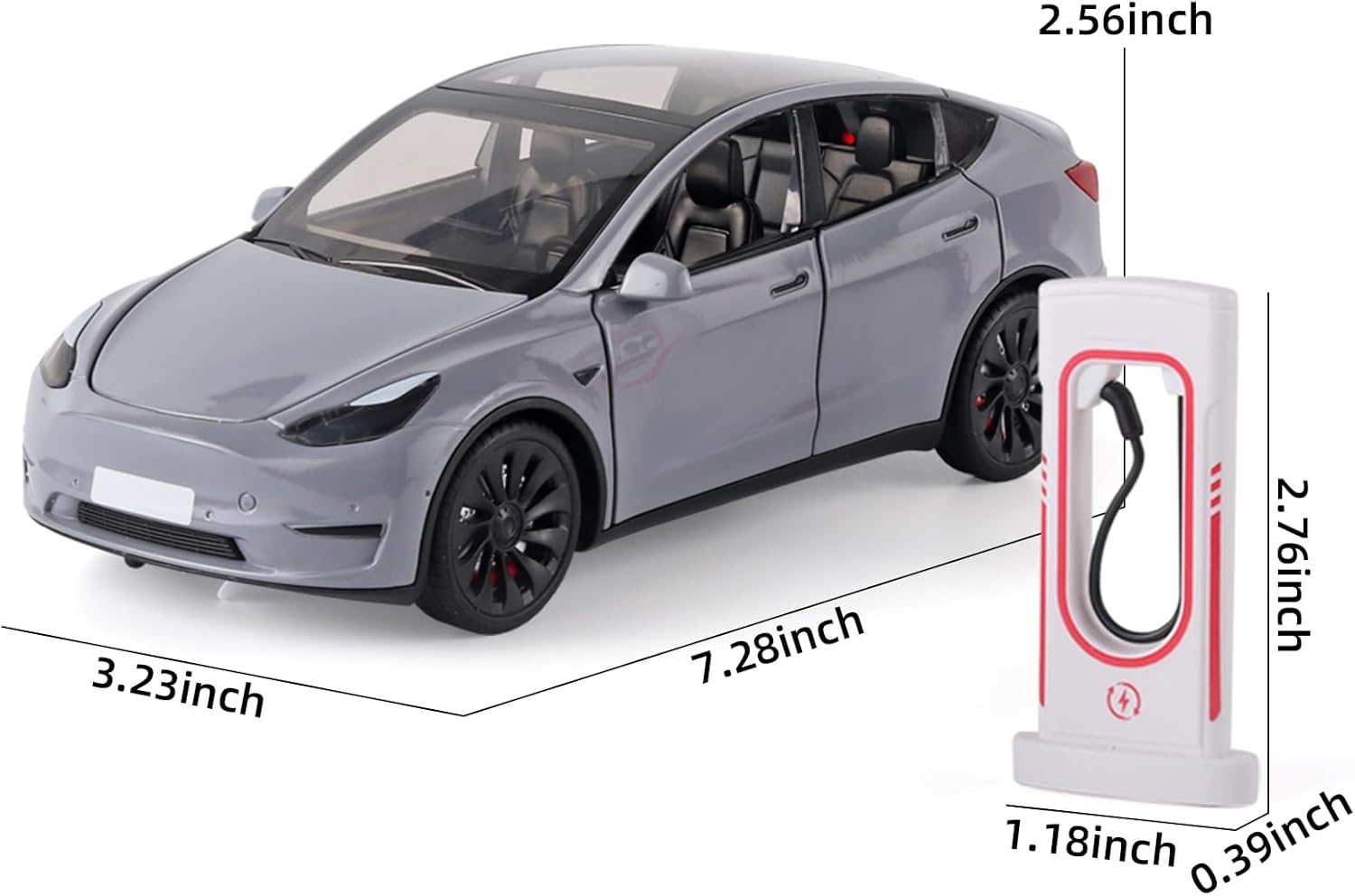 OANMYJJO Toy Cars Y 124 Zinc Alloy Diecast Metal Model Car, Pull Back Toy Model with Light and Music, Suitable for Children Aged 3 and Above as