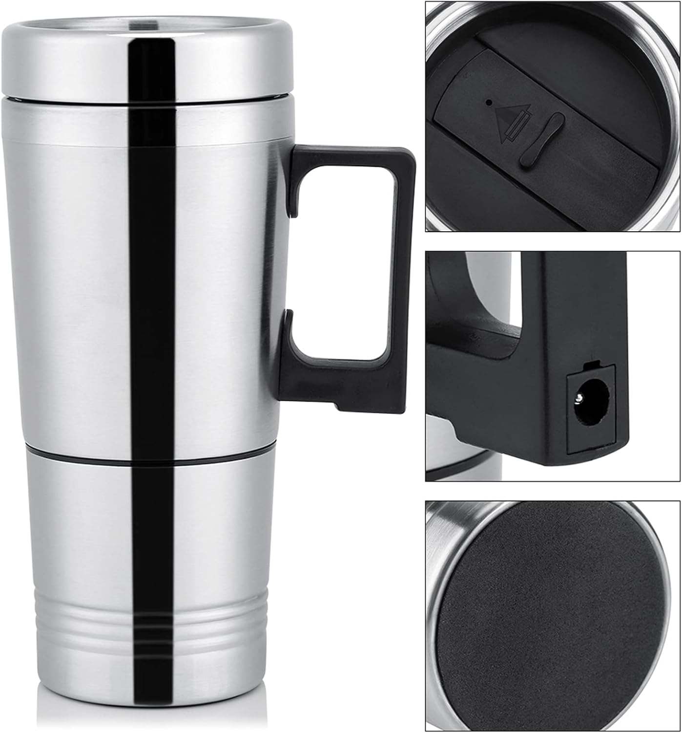 Taza de calefacción eléctrica para automóvil, 12 V24 V, 10.1 fl oz, taza eléctrica para café, té, agua, botella de bebida (24 V)