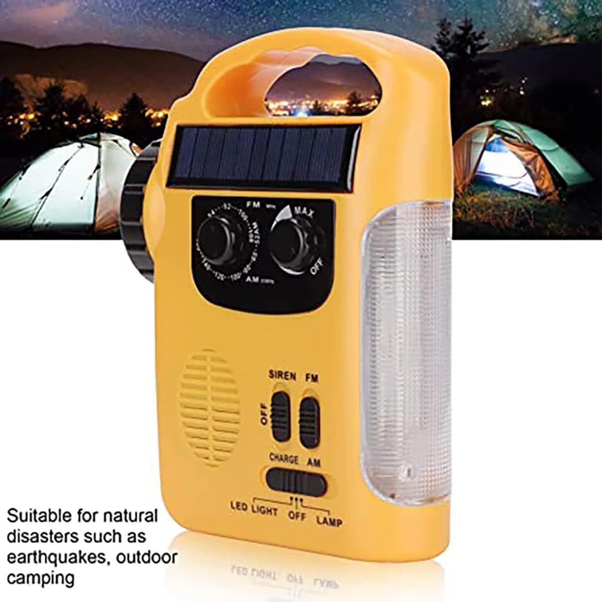 D339 Solar Antorcha Radio Multifuncional Alarma de Emergencia Sonido Teléfono Celular Carga AM FM Radio Generador de Manivela