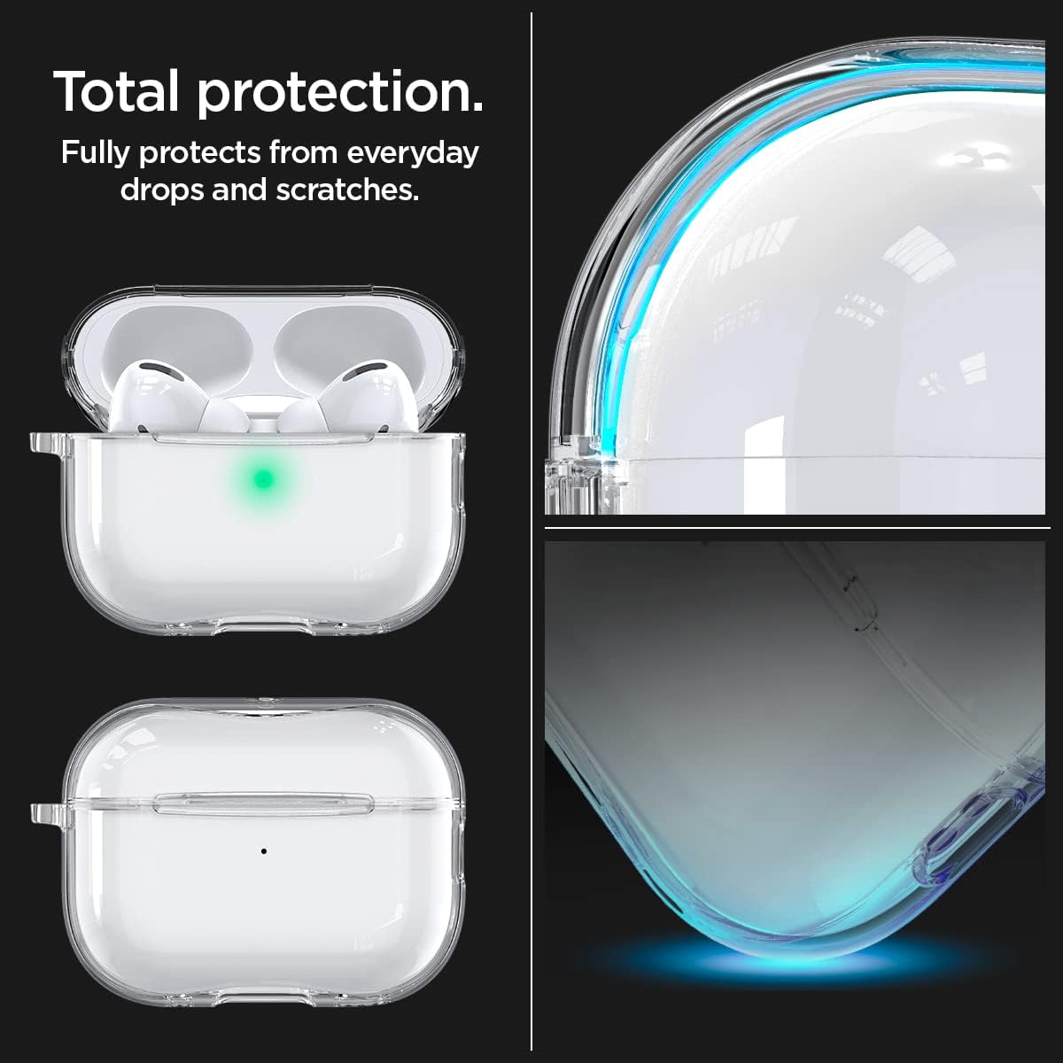 Spigen Funda ultra híbrida (MagFit) diseñada para iPhone 14 Pro Max y ultra híbrida diseñada para AirPods Pro de 2 generación