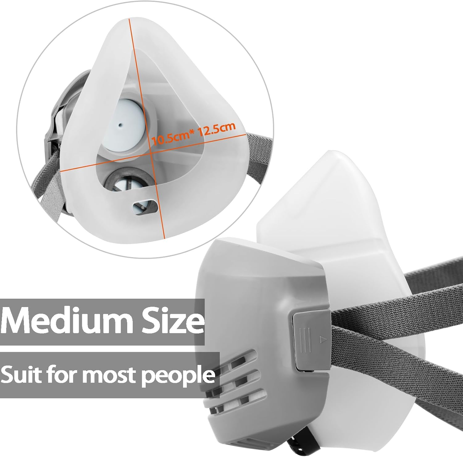 Ougulie Reusable Respirator Mask Lightweight Portable to Protection Against Dust, Fumes, Asbestos, Particles