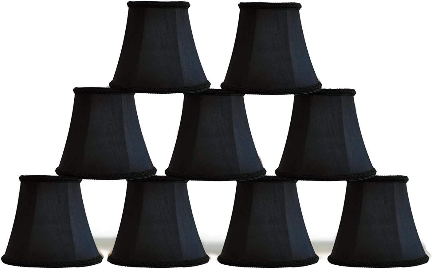 Urbanest Juego de 9 mini lámparas de araña de 5 pulgadas, campana, clip, color negro
