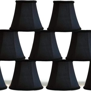 Urbanest Juego de 9 mini lámparas de araña de 5 pulgadas, campana, clip, color negro Urbanest Juego de 9 mini lámparas de araña de 5 pulgadas, campana, clip, color negro