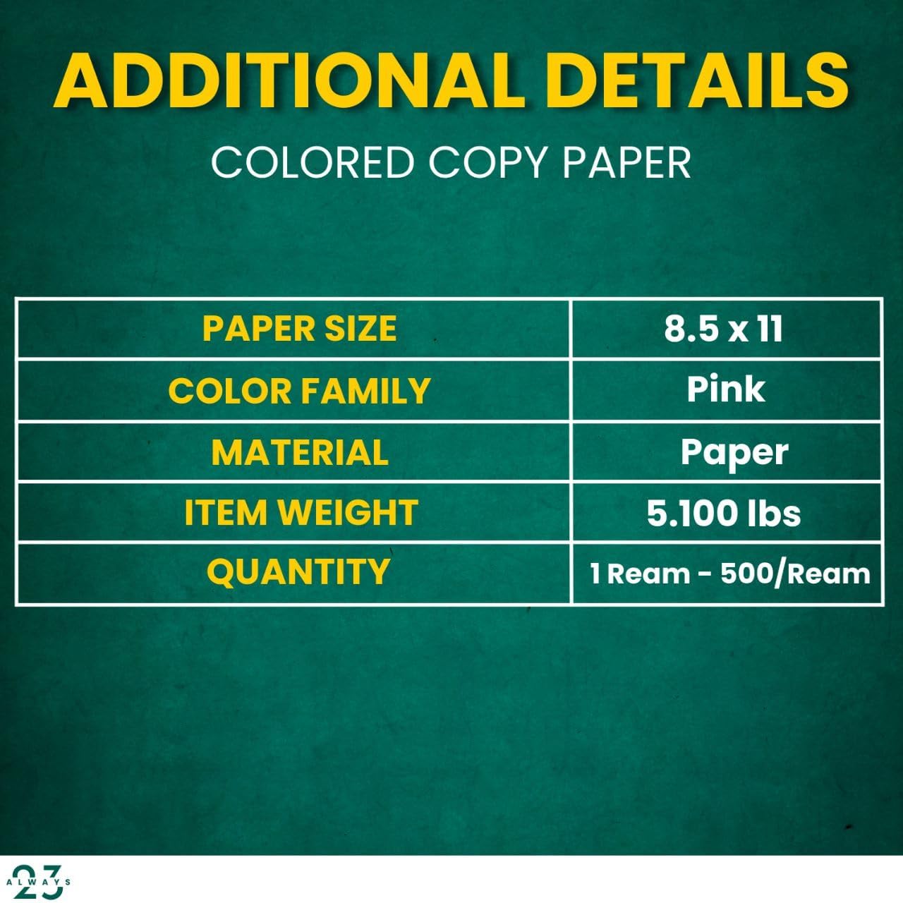 Papel de copia rosa, papel de copia de color 8.5 x 11 pulgadas, resma rosa de 20#, papel de copia rosa, papel de copia para impresora, 500 hojas