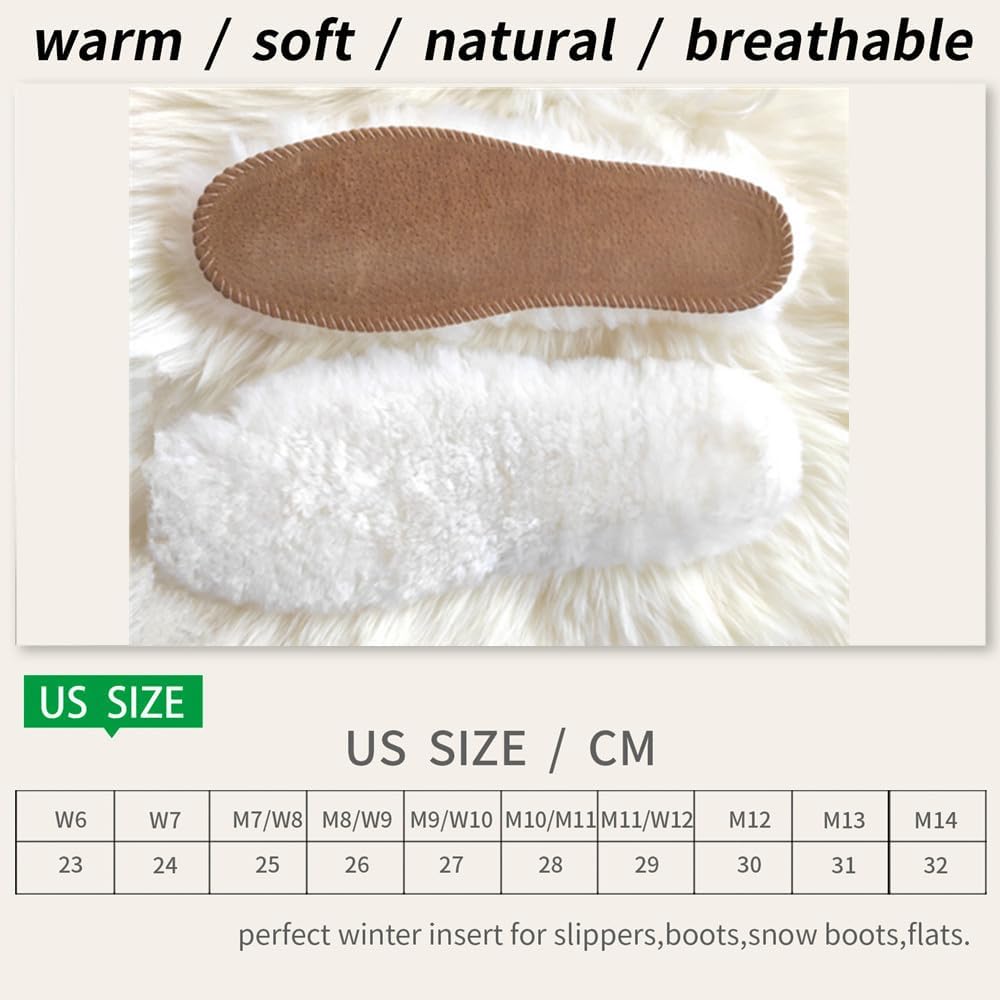 Plantillas de zapatos de piel cálida  Inserto grueso para botas de invierno, suave y cómodo, forro de repuesto para botas de zapatos de hombre 11