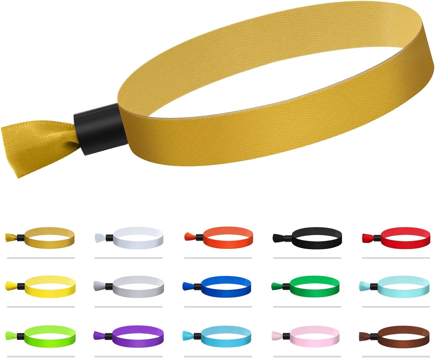 100 pulseras de tela para eventos, pulseras desechables para eventos, pulseras de colores para eventos, para conciertos ligeros, correa de muñeca de