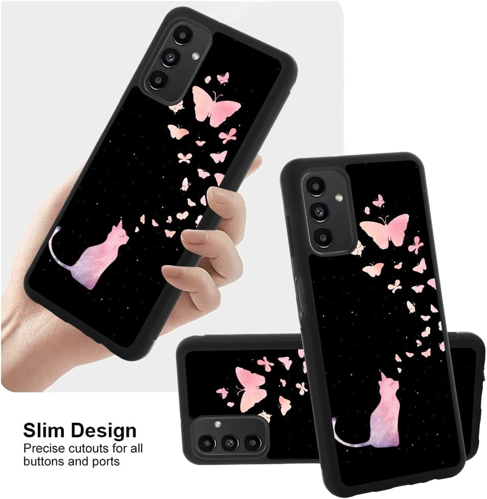 Funda compatible con Samsung Galaxy A13 5G, protector de pantalla integrado, antideslizante, a prueba de golpes, para Samsung Galaxy A13 5G Butterfly