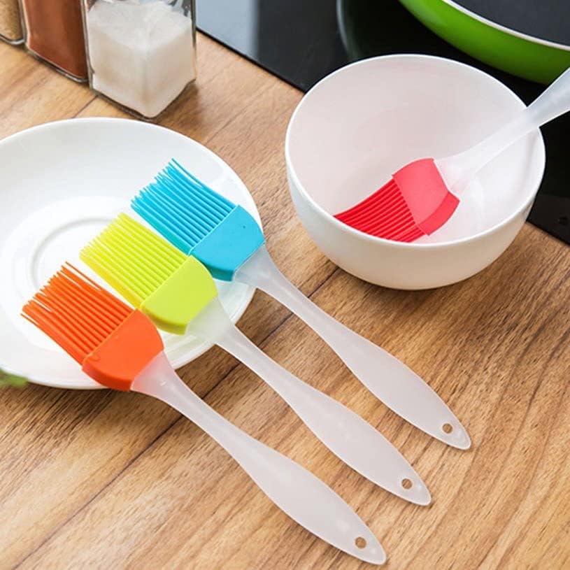 Juego de 2 cepillos de silicona para repostería, 6.5 pies (pequeño) y 8.1 pies (mediano), ideal para aplicar aceite, mantequilla, adobos, untar y