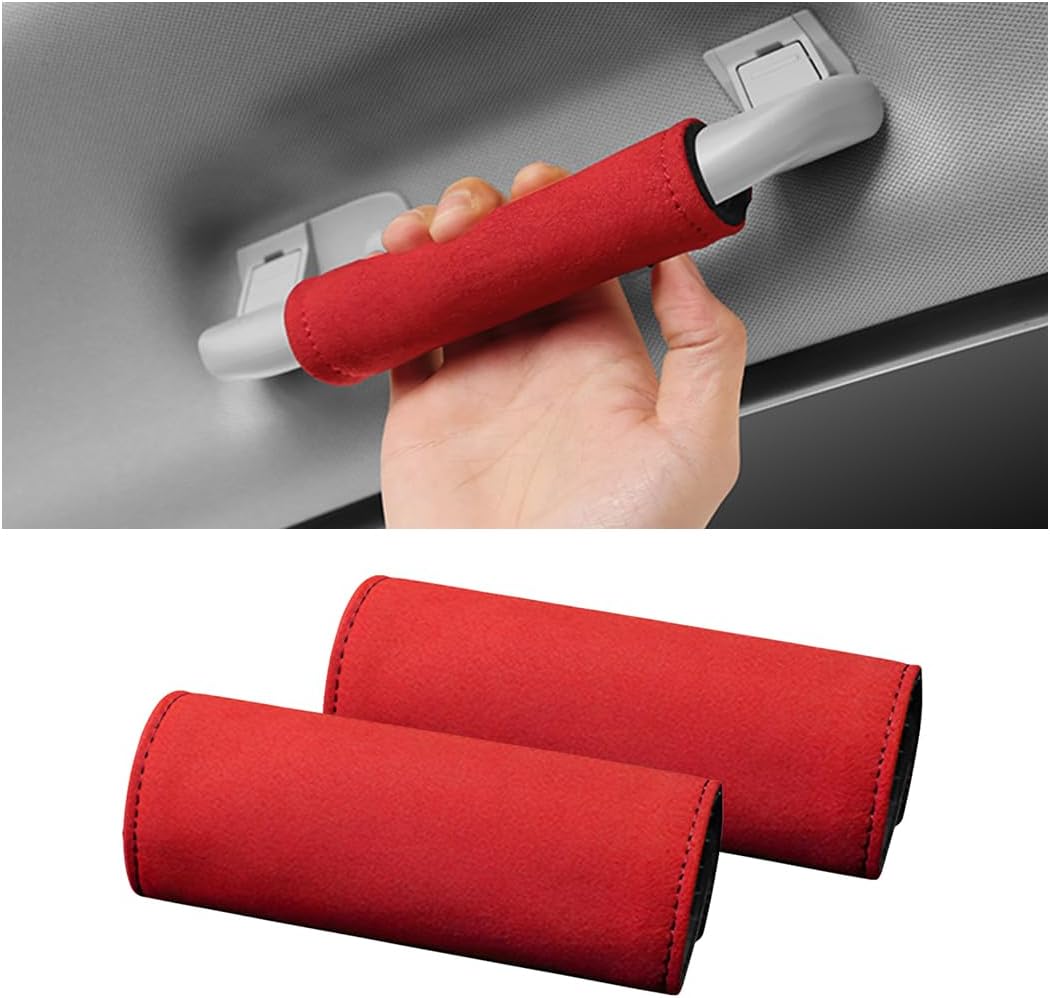 BESULEN 2 protectores de manija de puerta interior de automóvil, cuero duradero, cubierta antiarañazos para manija interior de puerta trasera