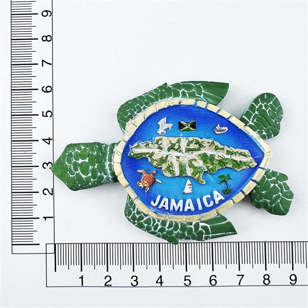 Jamaica Map – Imán de regalo de recuerdo para nevera de tortuga 3D, hecho a mano de resina para refrigerador, colección de decoración para el hogar